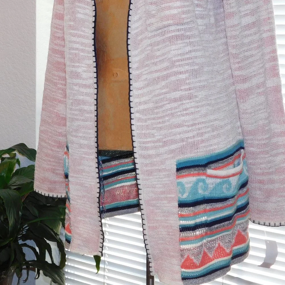 NWT Pink Palm Tree Sweater NIC+ZOE M - Picture 2 of 4